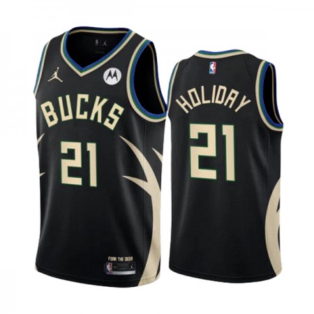 Camiseta Hombre NBA Milwaukee Bucks Jrue Holiday 21 2022-23 Jordan Statement Edition Negro Swingman